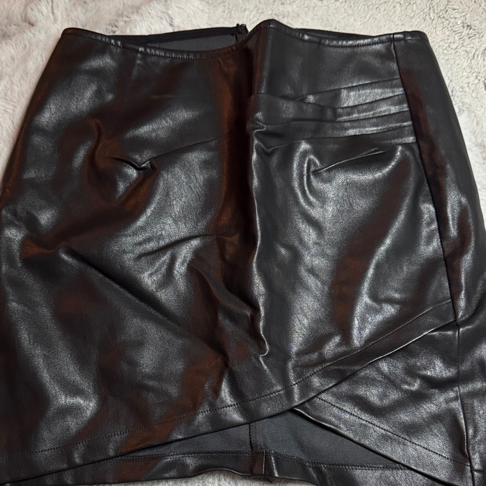 Vici Shiny Black Mini Skirt